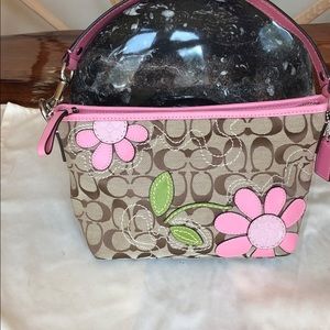 Coach Signature Pink Leather Applique Daisy Bag